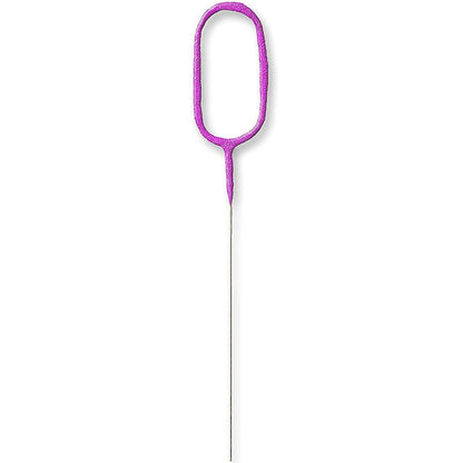 Unique Party Number 0 Birthday Cake Sparkler, Pink