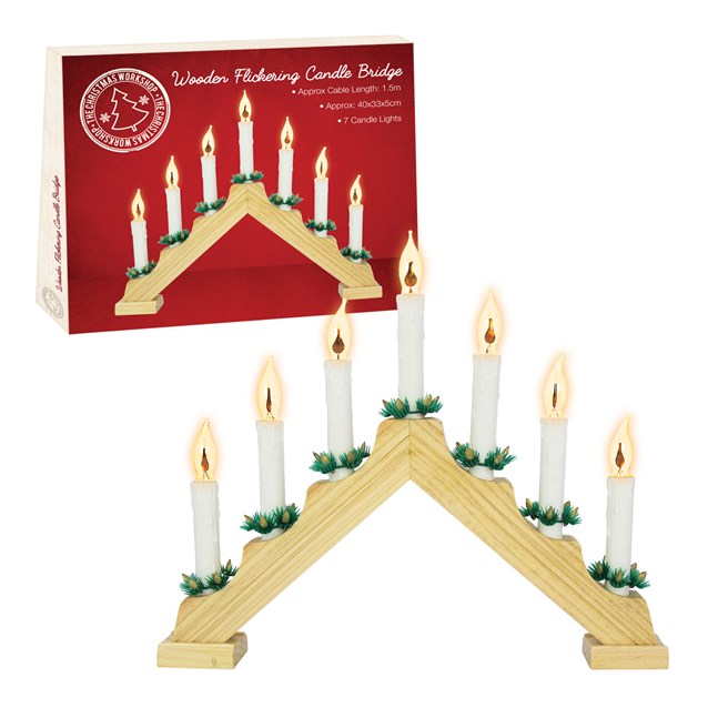 The Christmas Workshop Wooden Christmas Candle Bridge