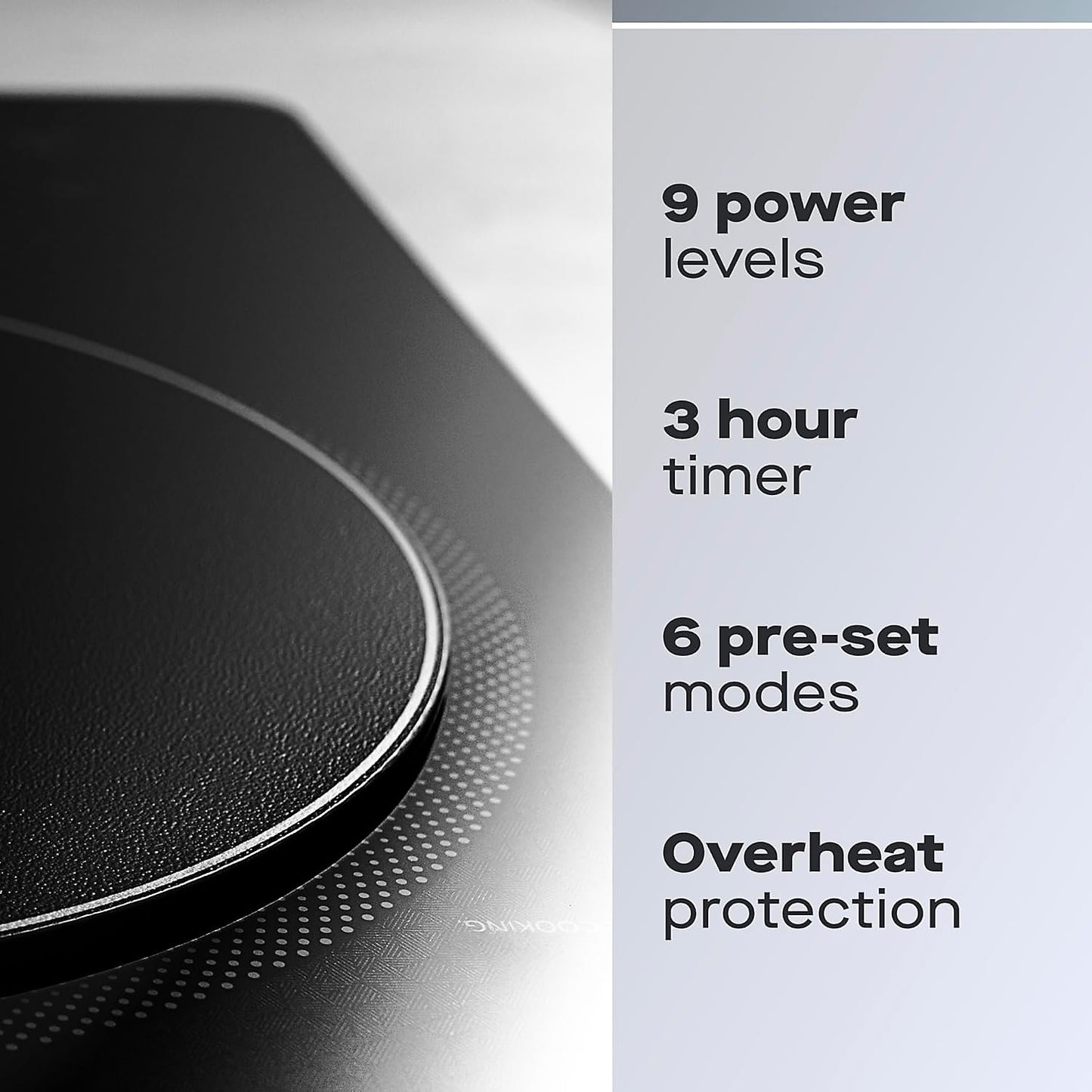Table de cuisson à induction Daewoo 2200W, une plaque de cuisson autonome, compacte, à poser