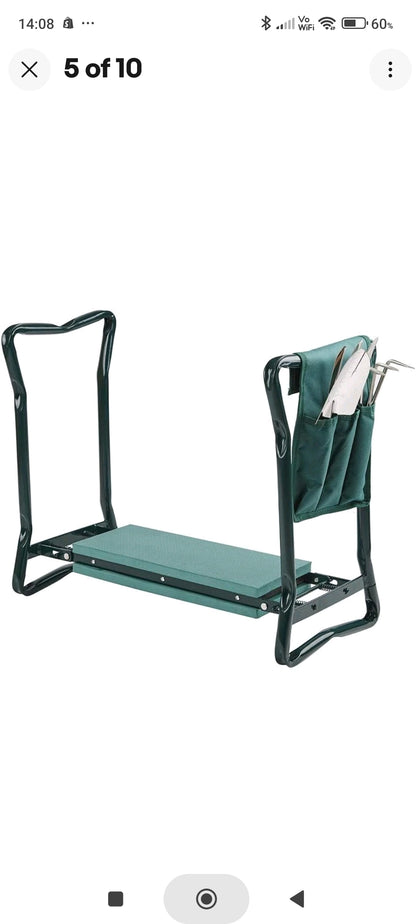Kingfisher Folding Garden Kneeler Portable For Gardening Knee Pad Foam Padded Seat Stool