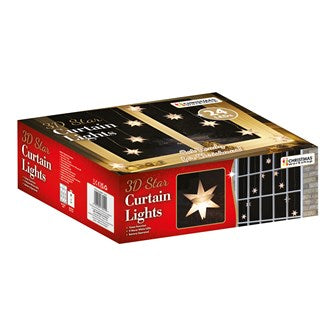 Christmas Workshop 3D Star V Shape Curtain Lights - Warm White