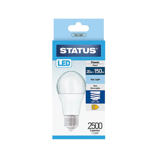 19W = 150W = 2452 lumens - État - LED - A65 GLS - E27 - PA - Perle - Lumière du jour - boîte de 1 pièce - en blanc