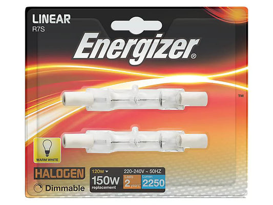 Ampoule halogène linéaire dimmable Energizer S5160 R7S 78mm Eco, 2250 lm 120W (Lot de 2) ENGS5160