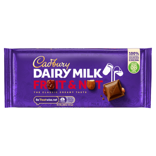 Cadbury Dairy Milk Fruit & Nut Bar 110g