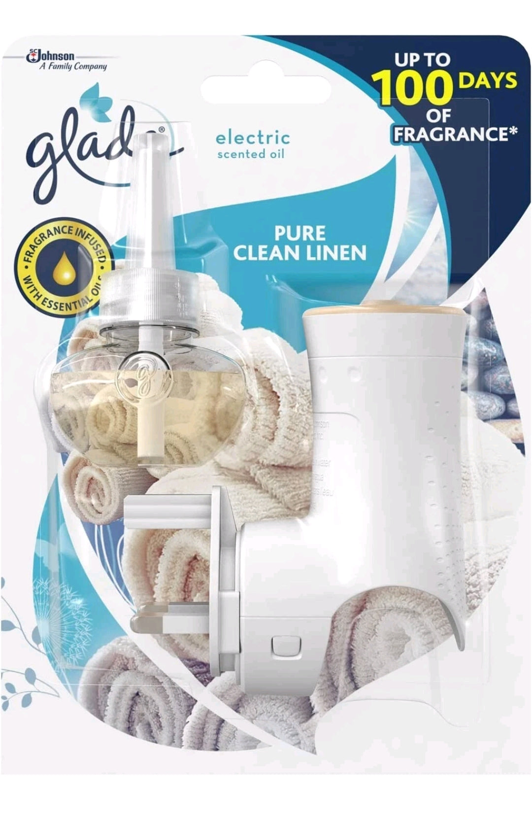 Glade Electric Scented Oil Holder & Refill  pure clean linen 20 ml