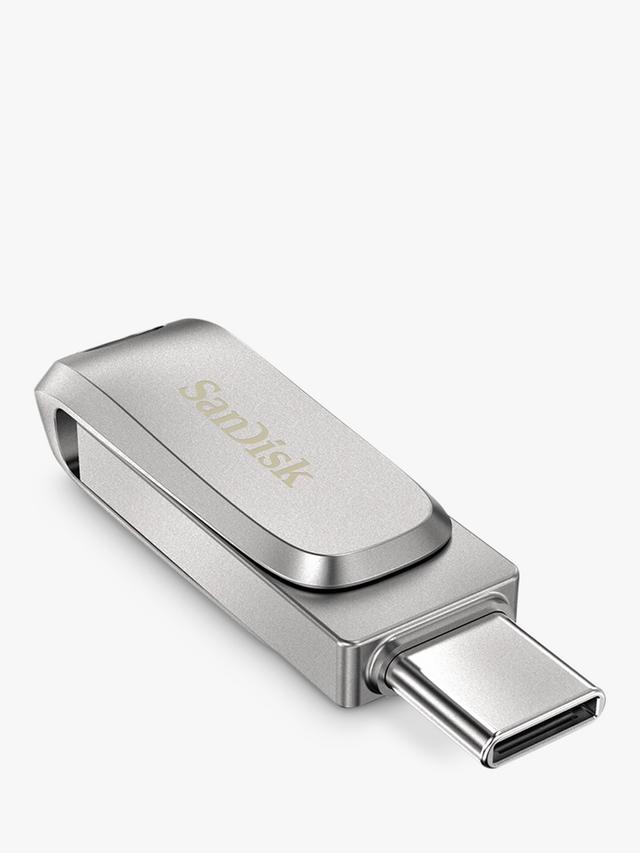 SanDisk Ultra Dual Drive Luxe USB-C & USB-A Flash Drive, 16GB, Silver