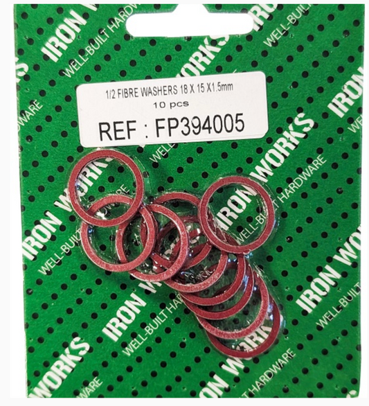 4870 - FP394005 - RONDELLE FIBRE 1/2 TAILLES 18x15x1.5mm (PACK DE 10)