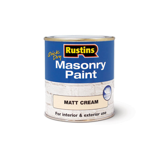 Rustins Masonry Paint - Cream 250ml