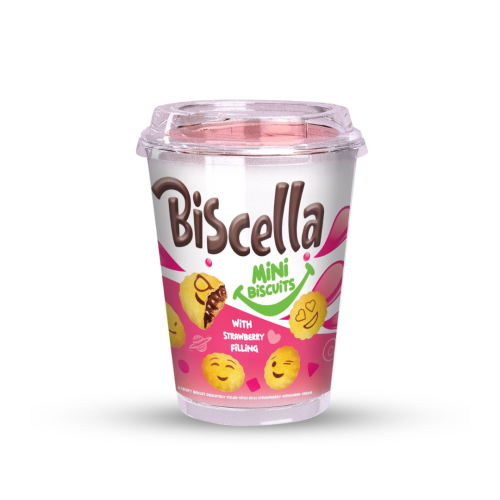 Biscella Strawberry Filled Mini Biscuit 125g