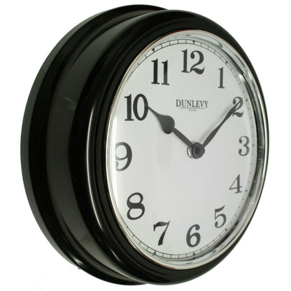 Horloge murale en plastique de 10" de profondeur – Noir