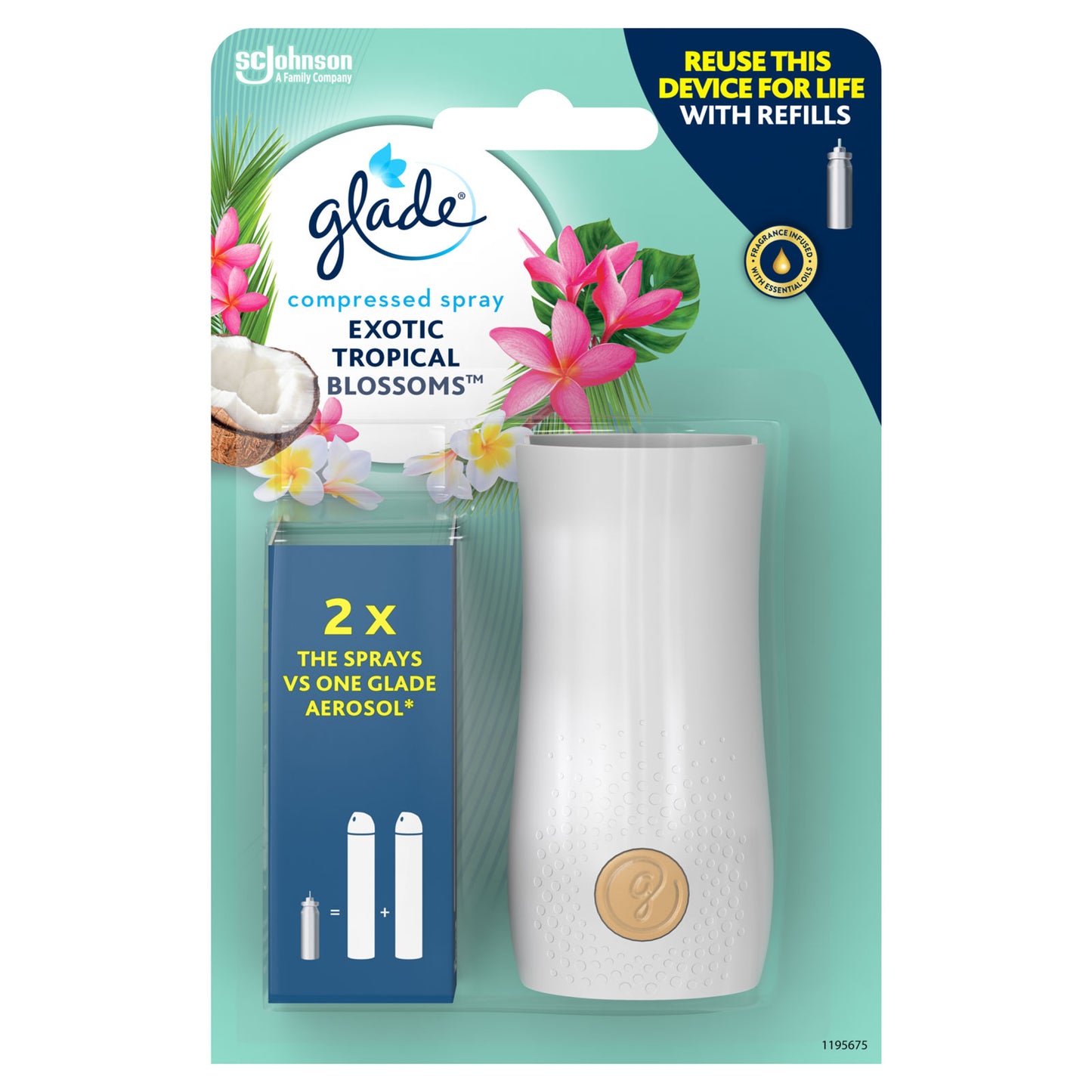 GLADE TOUCH & FRESH UNIT TROPICAL BLOSSOMS WITH REFILL 10ML