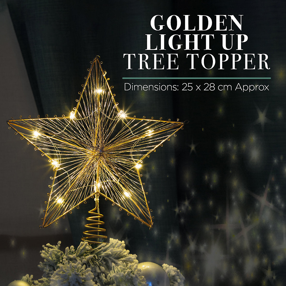 The Christmas Workshop Gold Star Shaped Christmas Tree Topper