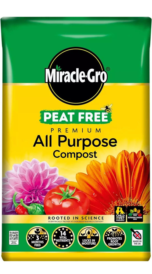 Miracle-Gro Premium All Purpose Peat Free 20 Litre Nutritious Compost Gardening