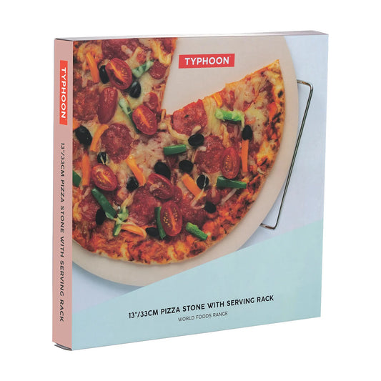 Typhoon World Foods 13" Pizza Stone With Serving Rack