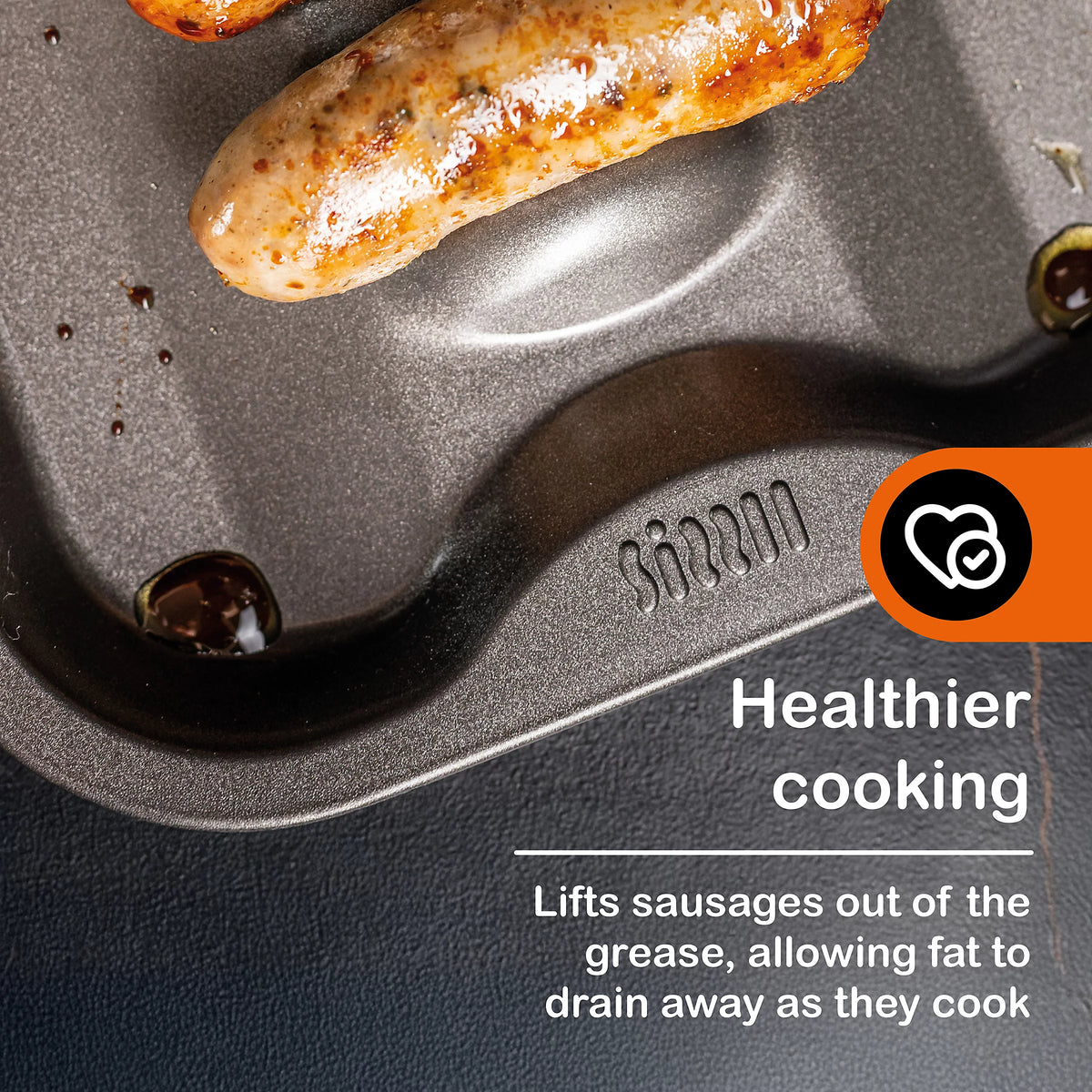 Sizzll Non Stick Pewter Sausage Tray
