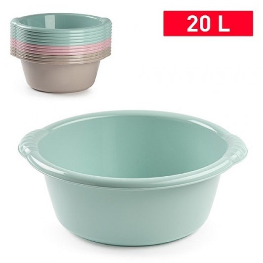 PlasticForte 20 Ltr Round Basin Assorted Colours