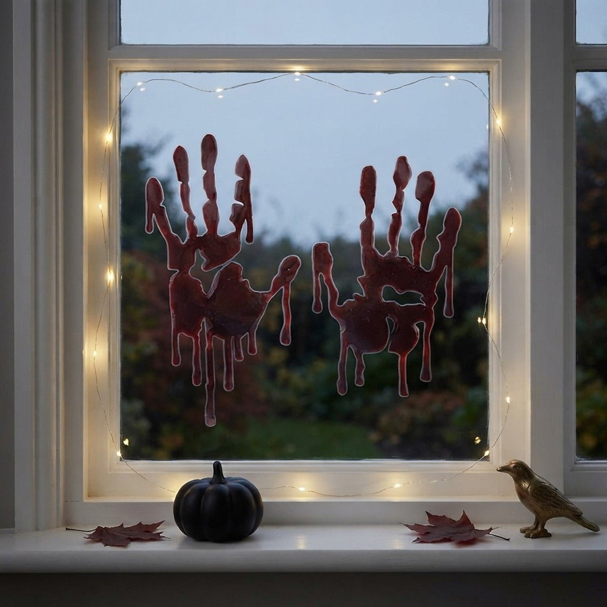 Spooky Blood Handprint Gel Window Stickers