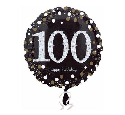 18IN 100TH GOLD SPARKLES FOIL BALLOON