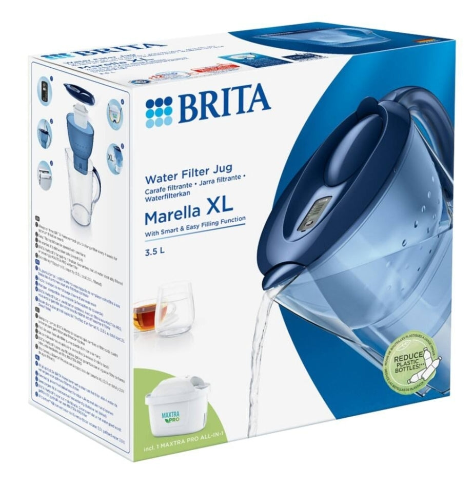 BRITA Marella XL Water Filter Jug 3.5 L Blue including MAXTRA PRO All-in-1 cartridge