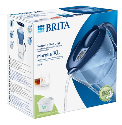 BRITA Marella XL Water Filter Jug 3.5 L Blue including MAXTRA PRO All-in-1 cartridge