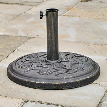 Pied de parasol traditionnel effet fonte 9kg KINGFISHER