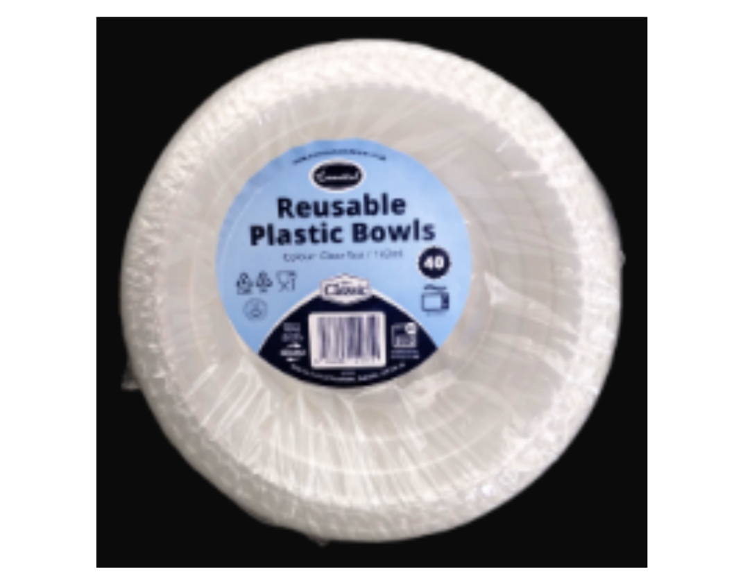 Essential 40pk 5oz Clear Plastic Bowl Reusable