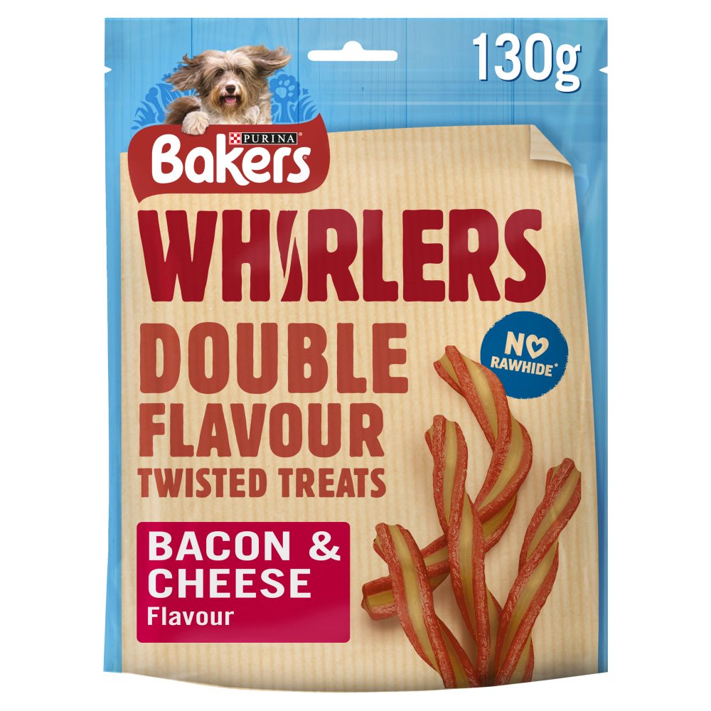 Friandises pour chiens BAKERS Whirlers au bacon et au fromage 130g