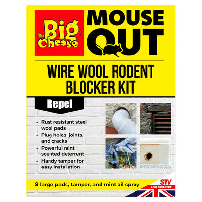The Big Cheese® Mouse Out® Wire Wool Rodent Blocker Kit