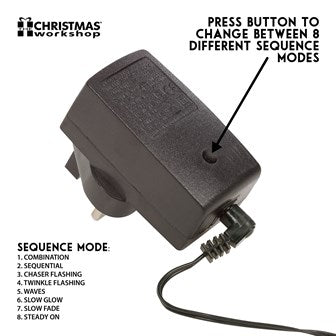 The Christmas Workshop 200 Bright White LED Chaser Christmas Lights