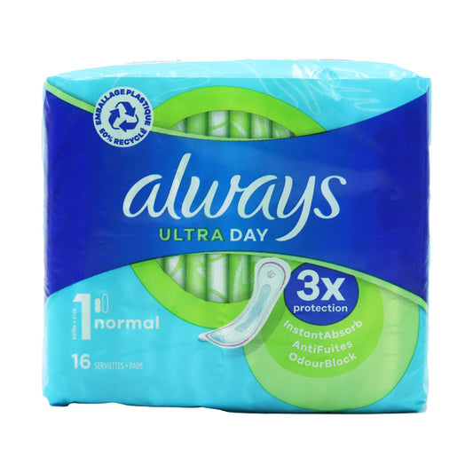 ALWAYS ULTRA NORMAL JOUR 16 serviettes TAILLE 1