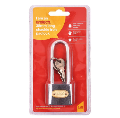 Cadenas en fer à anse longue 38 mm Amtech