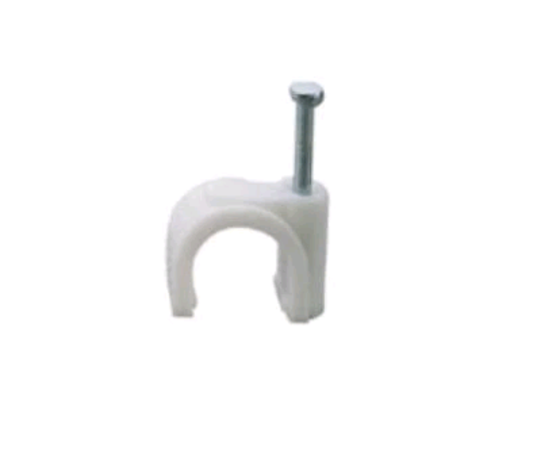 StarPack Cable Clip Round White 8mm 50Pk 72093