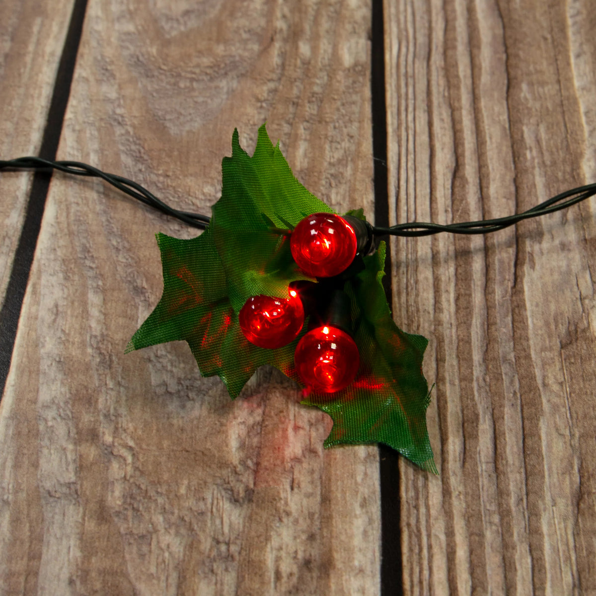 The Christmas Workshop Holly Sprigs with Light-Up LED Berries