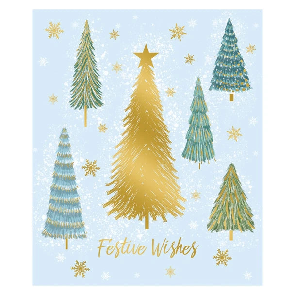 Pack of 15 Portrait Tree Christmas Cards