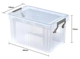 WHITEFURZE  1.7L Clear Allstore Storage Box - 110mm x 130mm x 200mm