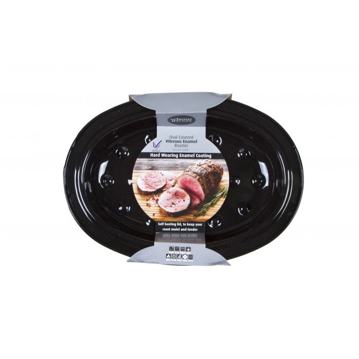 Cocotte émaillée Wham Cook - Ovale - Avec couvercle