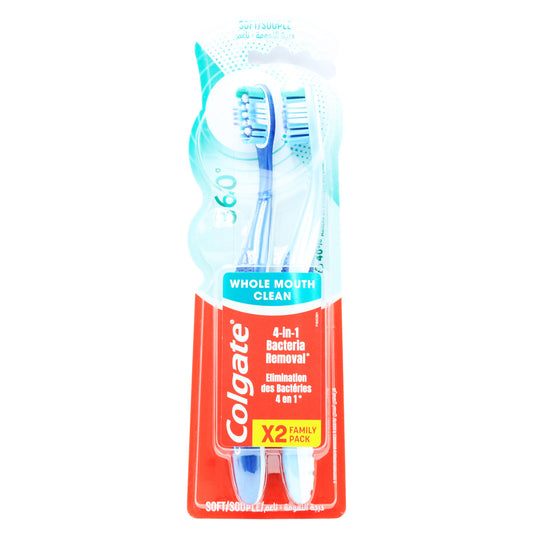 COLGATE TOOTHBRUSH 360 MOUTH CLEAN SOFT TWIN PACK