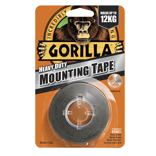 Ruban de montage Gorilla noir (L)1,5m (l)25,4mm