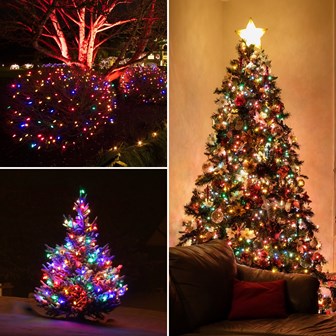 Christmas Workshop 300 LED Battery Operated Timer Light - Multi Coloured