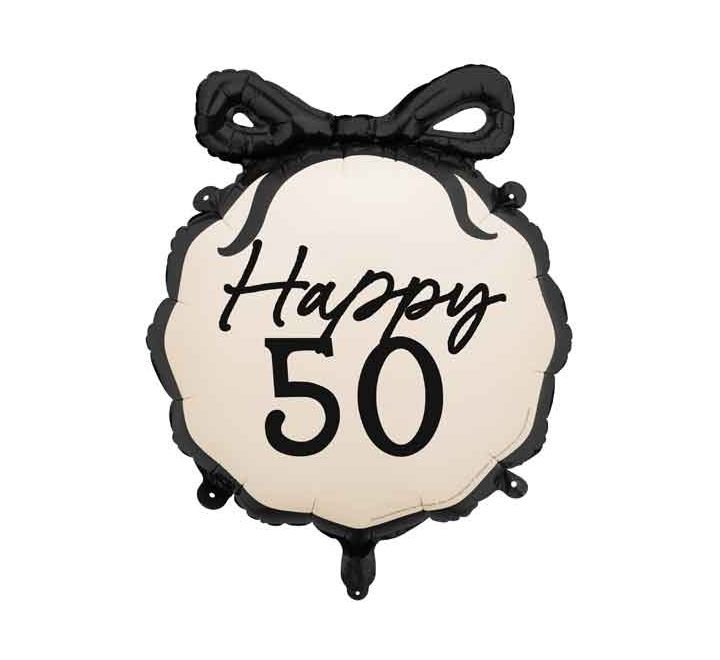 18in HAPPY ''50'' WITH BOW FOIL BALLOON