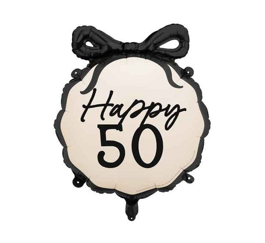 18in HAPPY ''50'' WITH BOW FOIL BALLOON
