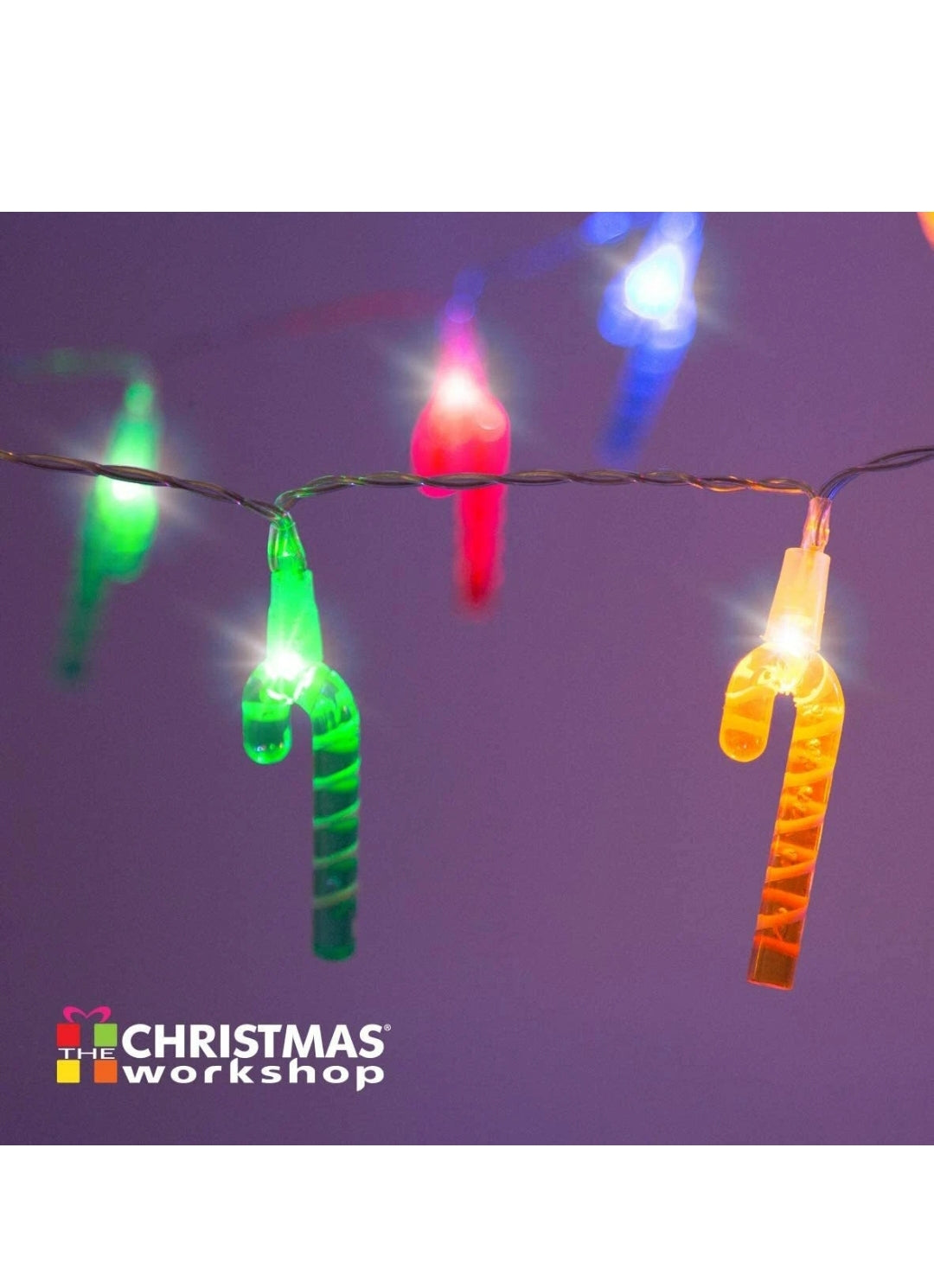 Battery Operated 20 Mini LED Candy Cane Christmas String Lights 78260 Indoor