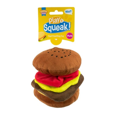 Play Squeaky Fast Food Plush Dog Toy Assorted