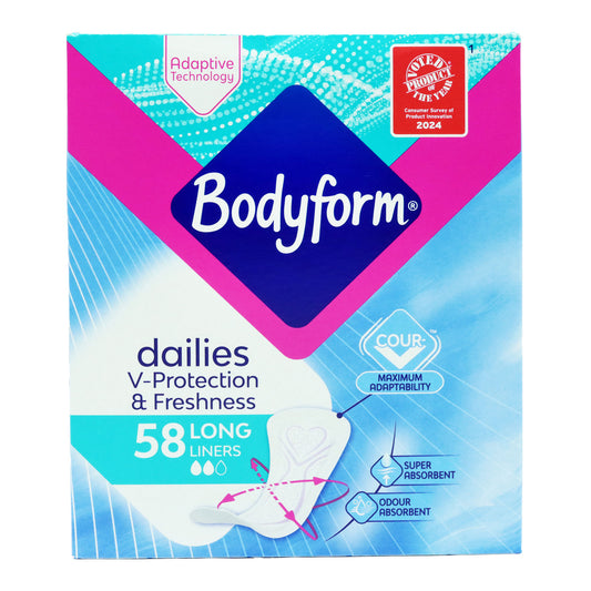 PROTÈGE-SLIPS BODYFORM DAILLIES LONG (D) 58 unités