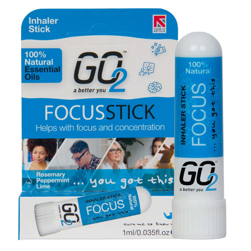 GO2 Inhalateur Stick Focus, Huiles essentielles pour un usage pratique 100 % naturel 1 ml