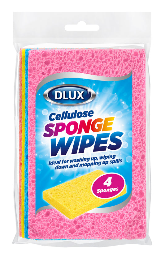 Dlux 4pk Cellulose Sponge Wipes – (Biodegradable)