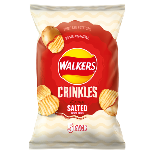 Walkers Crinkles Simply Salted Multipack Crisps 5x23g