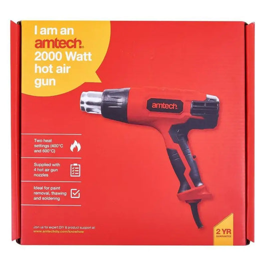 Amtech 2000w Multi Heat Settings Hot Air Heat Gun Paint Varnish Remover Stripper
