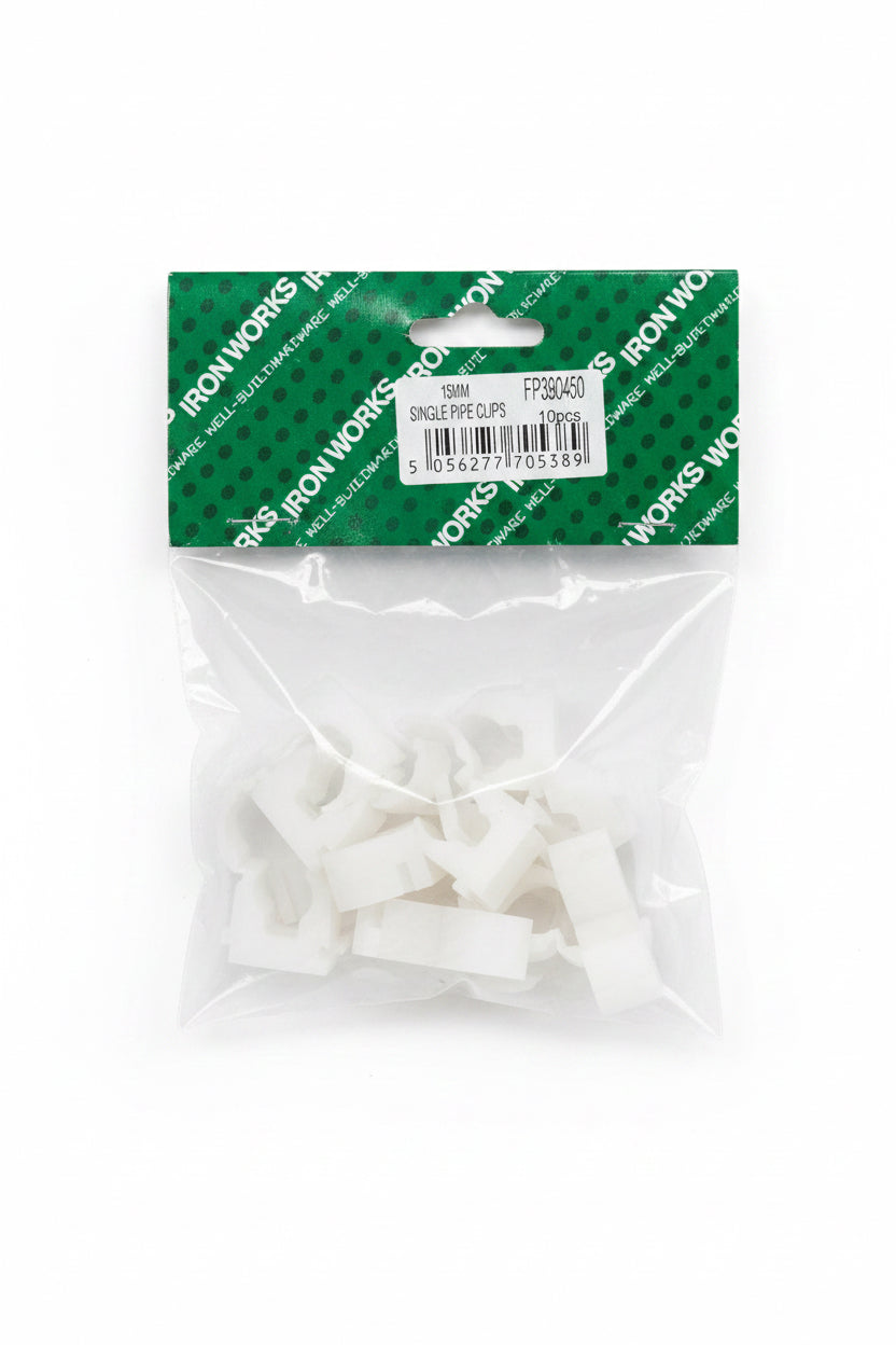 15MM SINGLE PIPE COLLAR HINGED CLIP (10PACK)