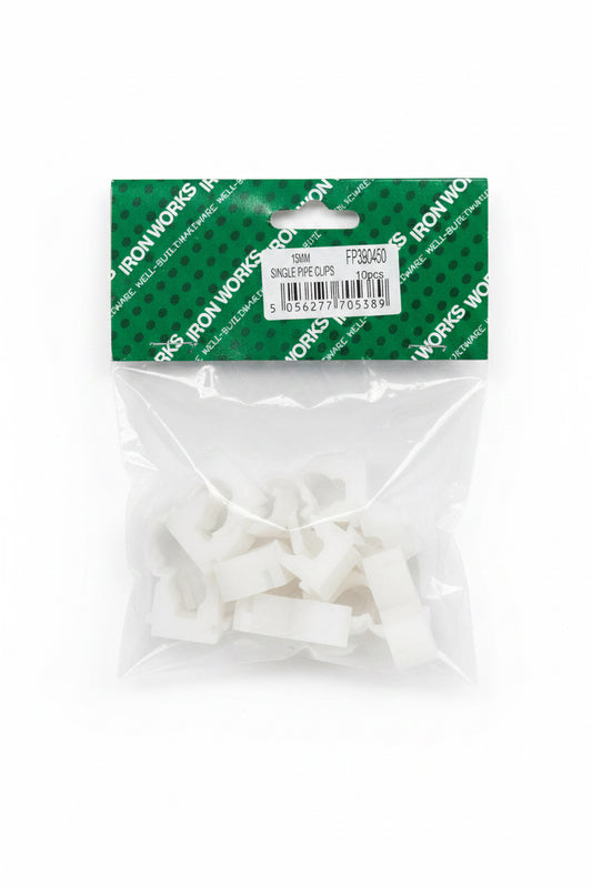 15MM SINGLE PIPE COLLAR HINGED CLIP (10PACK)